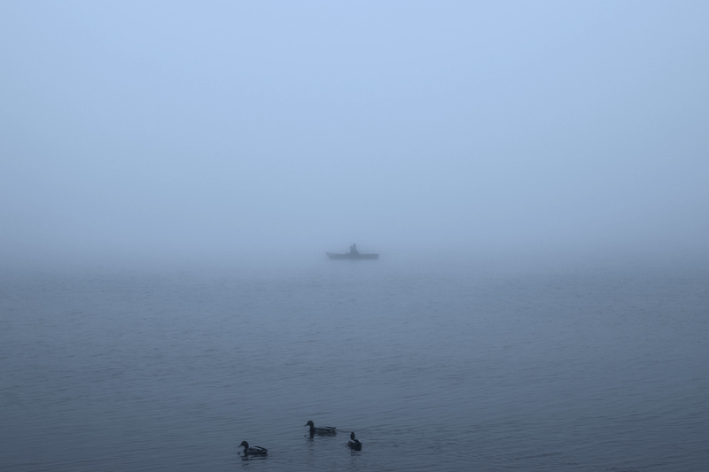 Der Bostalsee im Nebel